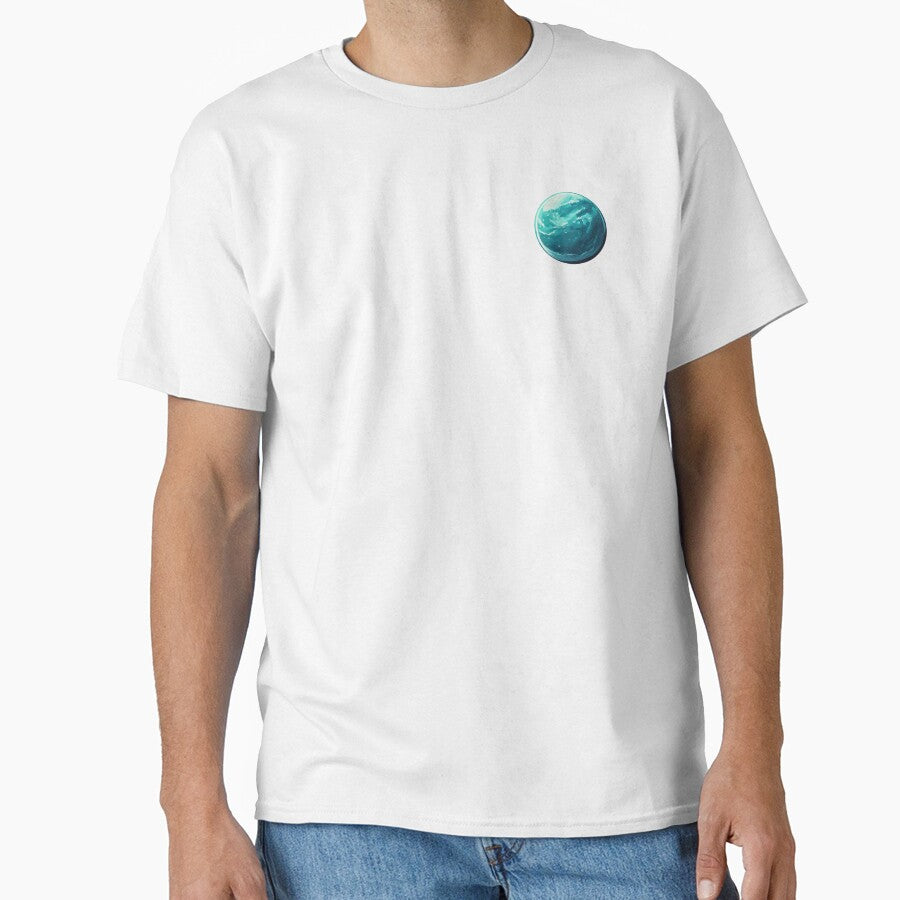Minimalist Teal Planet – Modern Space Illustration by AchaRat