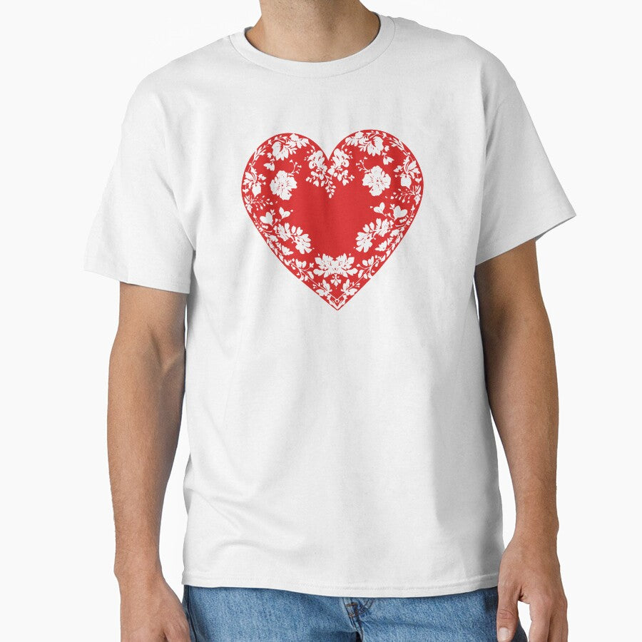 Valentine's Day Heart Boyfriend Girlfriend Red Floral by SStarDesigns