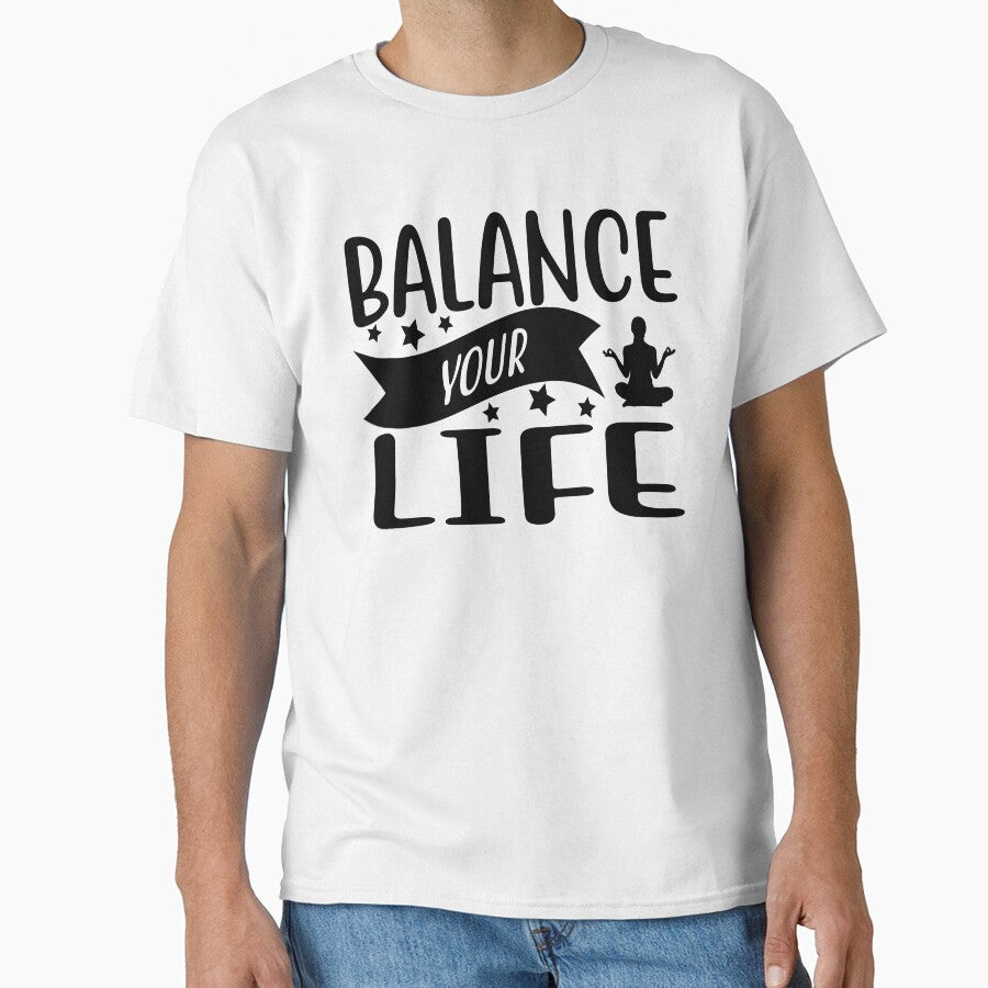 Yoga Quote Balance Your Life Motivational Saying by SoccaTamam Unisex , , , Long Sleeve Tee