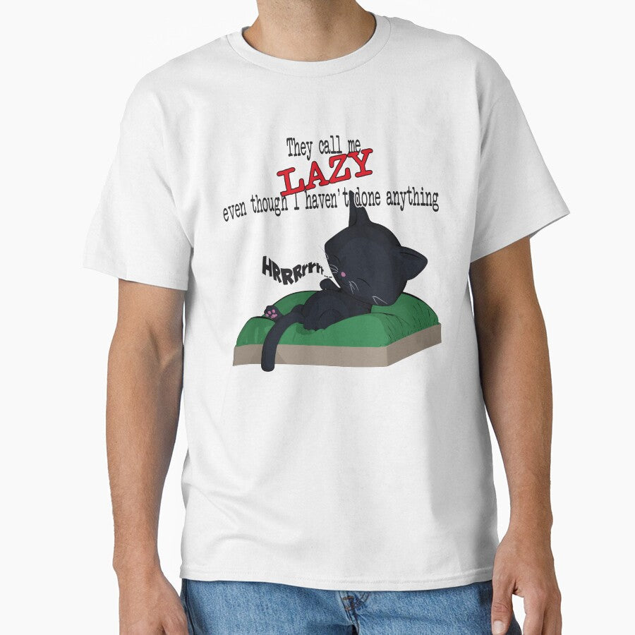 Lazy Cat And Loving It by VelveDoesArt Unisex , , , Long Sleeve Tee