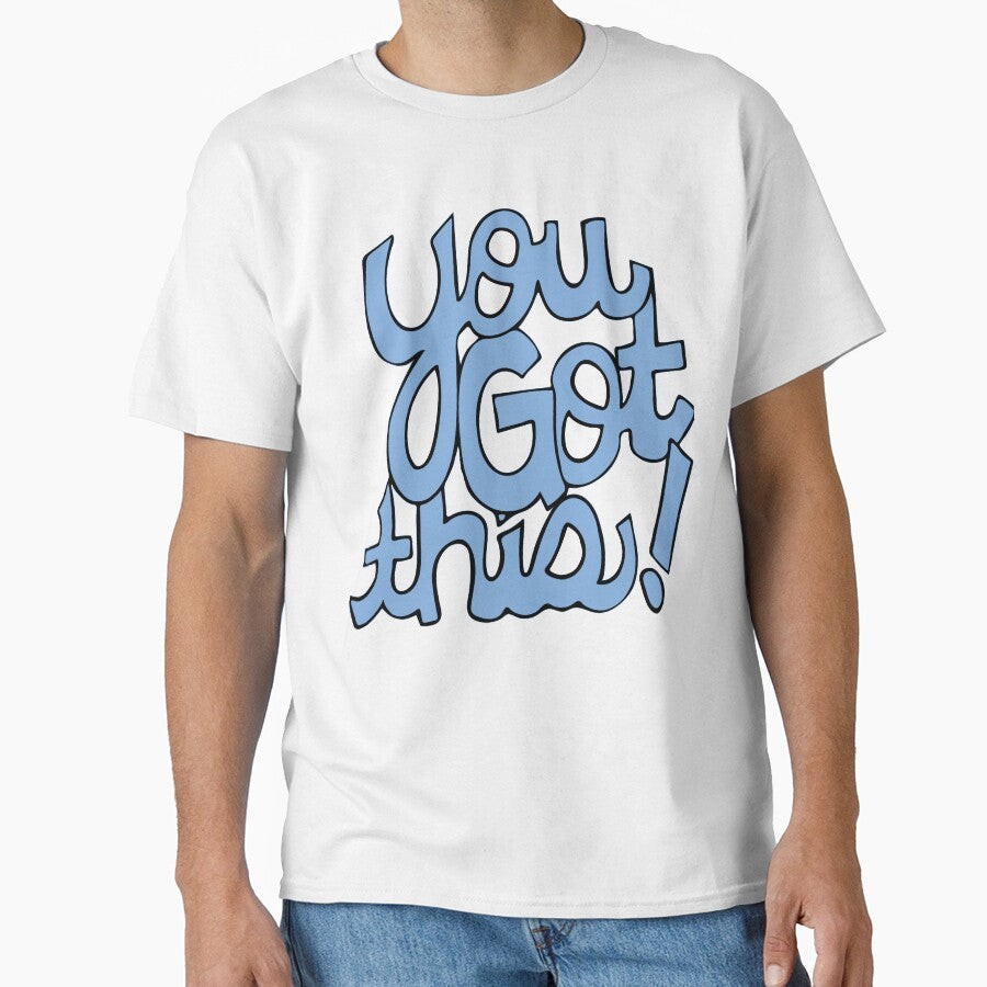 You Got This! Blue cursive positivity cartoon text art by AngelDawnDesign