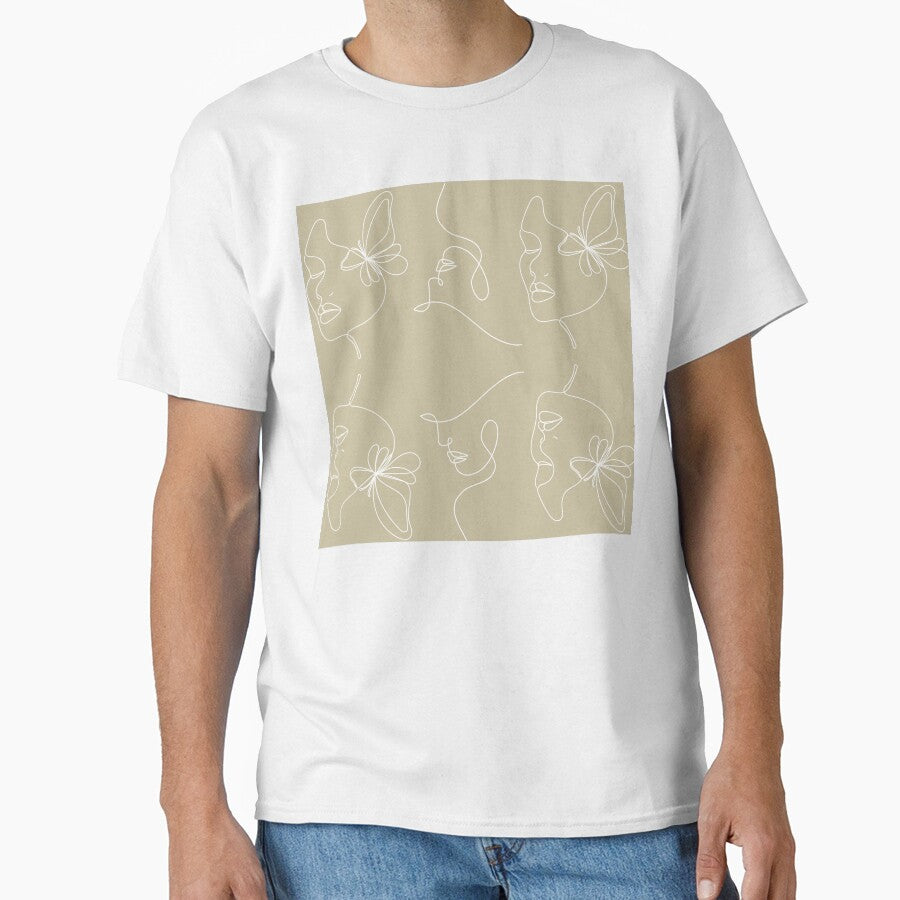 Minimalistic Modern Abstract Line Art Faces Print by Vintage Eclectic Visuals