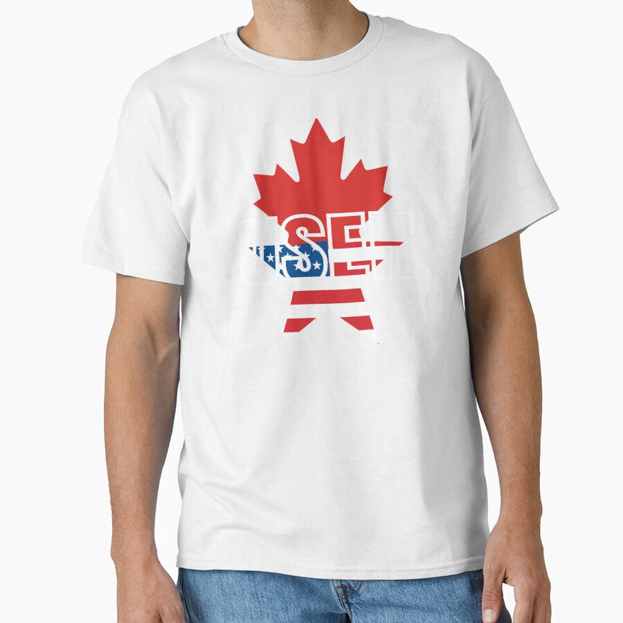 Half Canadian American USEH Canada USA Flag United States by Colorfulman