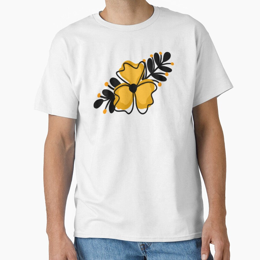 Cheerful Yellow Wildflower and black sprigs by studioaudrea