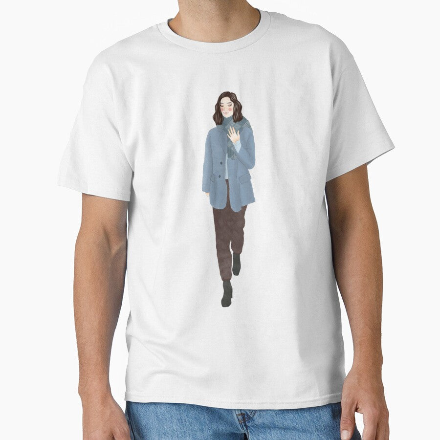 Strong Girl Confident Winter Blue Coat Illustration by theleftyworks