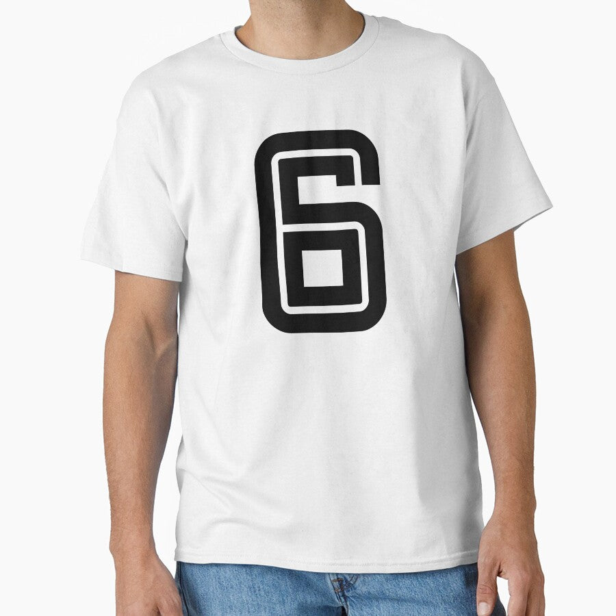 No. 6 / Player Number Six / Football Player Number 6 (Black) by STUDIO-72