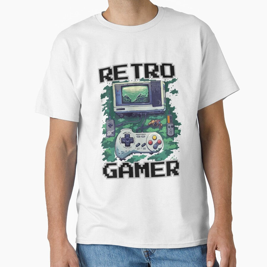 Old School Video Games – Retro Pixel Artwork | Retro Gamer Pixel Tee by Hussar08 Unisex , , , Long Sleeve Tee