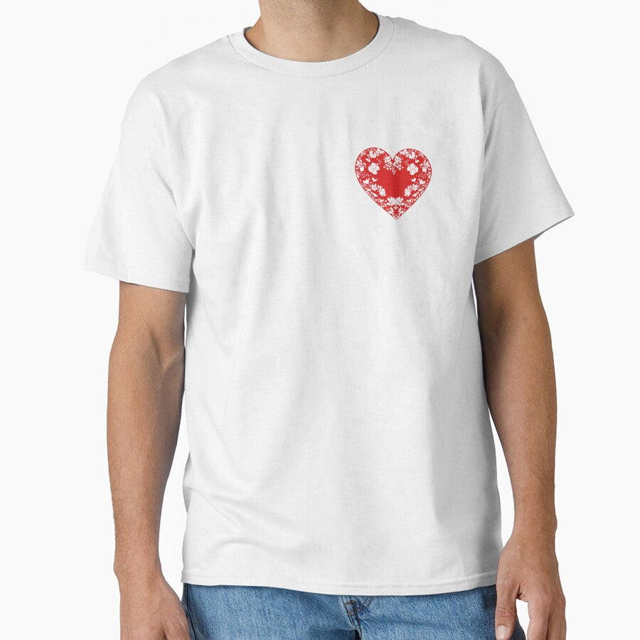 Valentine's Day Heart Boyfriend Girlfriend Red Floral Pocket by SStarDesigns