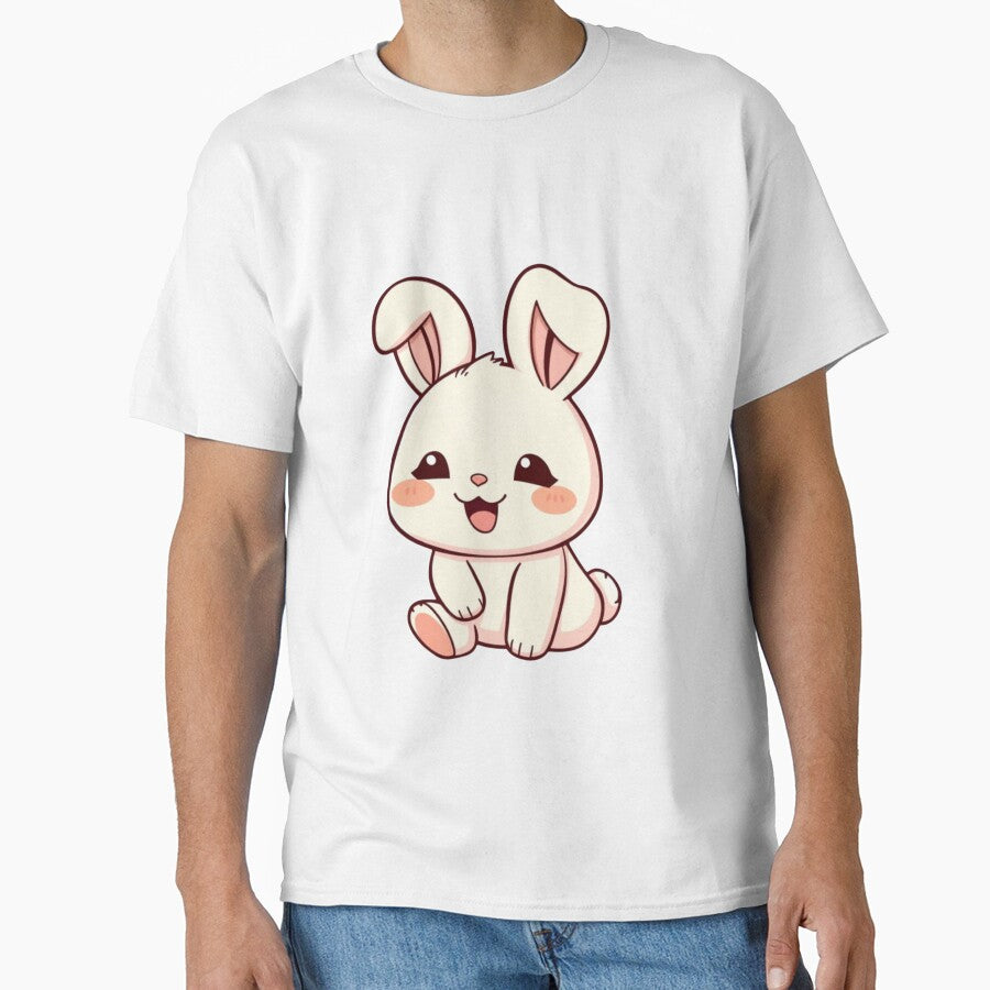 Cute Happy Bunny Kawaii Illustration ? | Chibi Rabbit PNG for Stickers, T-Shirts & Gifts by CozyPops