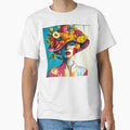 Whimsy Pop Art Female With Colorful Fruit Hat by DEC02 Unisex , , , Long Sleeve Tee