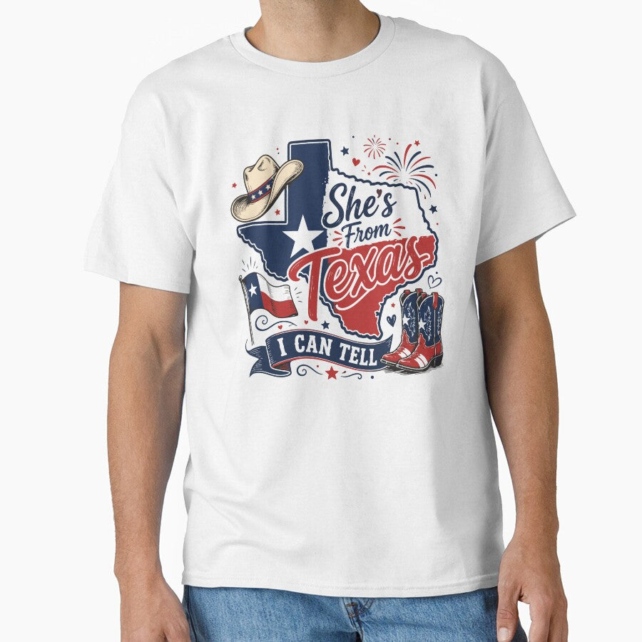 She's From Texas I Can Tell – Texas Cowgirl T-Shirt Design by ucpstudio