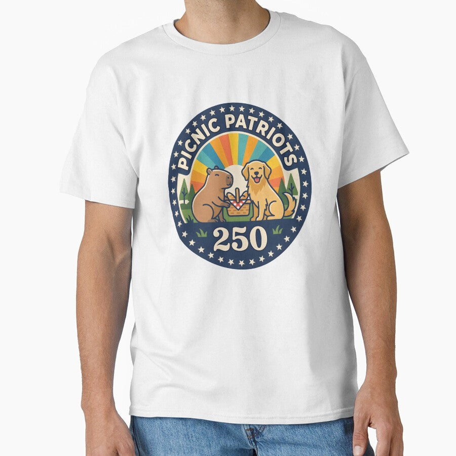 Picnic Patriots USA 250 Capybara Dog Retro by laughingshirts