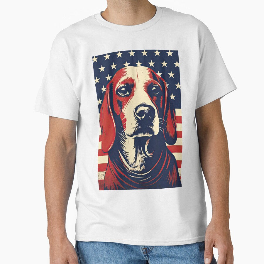 Beagle Patriotic Vintage Sunset by Cuddlythopia