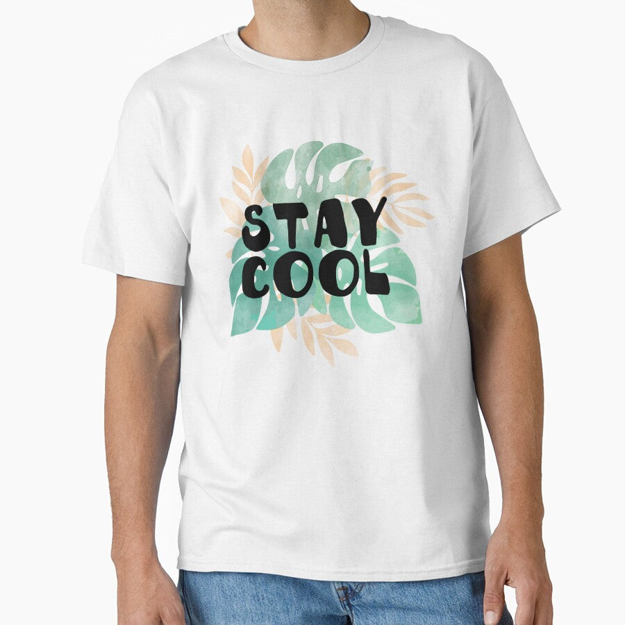 Stay cool - Watercolor tropical leaf seamless by FestiProper