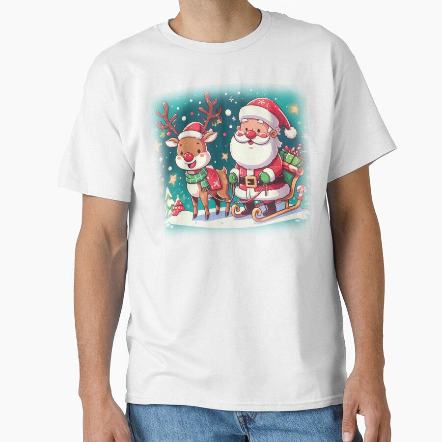 Merry Christmas Funny Santa and Reindeer by sinemsworld1