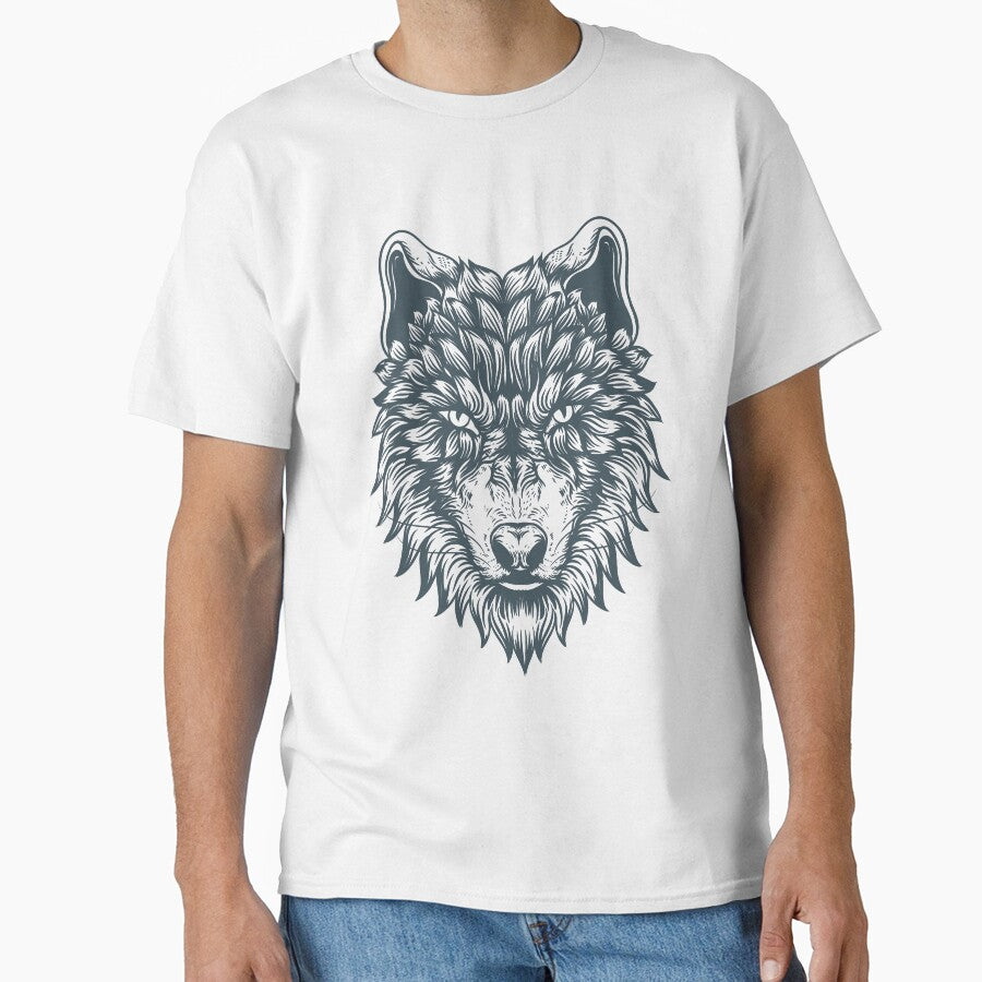 Hand Drawn Ornate Wolf Art by JTS STORE