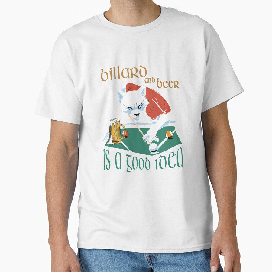 Billiard fox, saying billiards and beer is a good idea, billiard saying, leisure outfit for billiard players by ChrUzDesigner