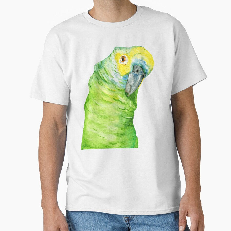 Blue fronted amazon parrot tropical brésil watercolor by L'Atelier Oranjade