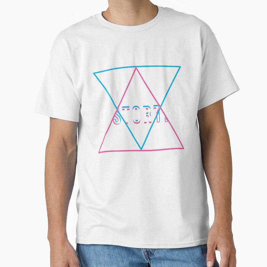 "Distorted" Cyan and Pink cool and aesthetic trendy Design by Nadi-design