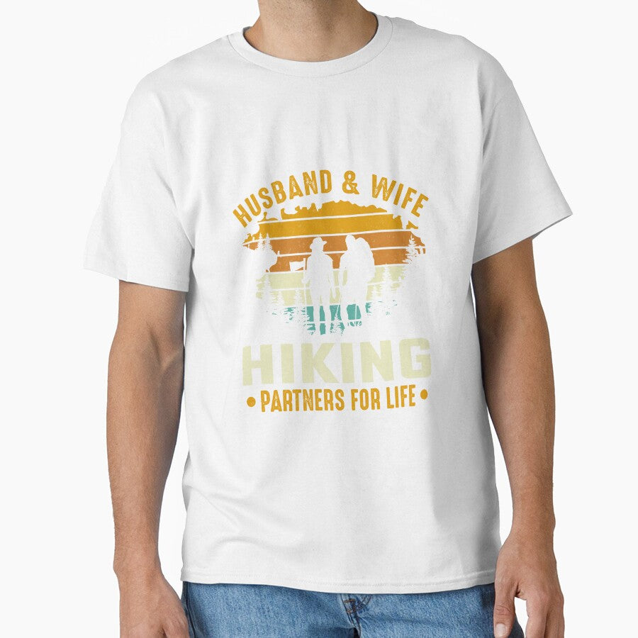 Husband and wife hiking partners for life Sweet Retro Vintage by Nepaz-Designs