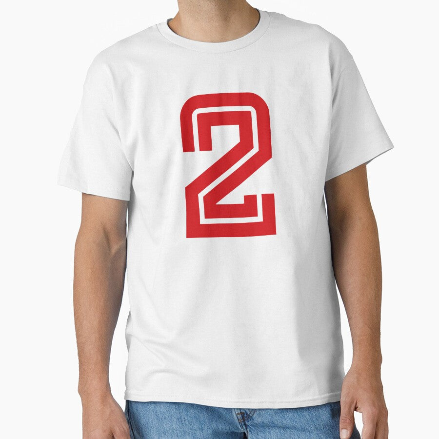 No. 2 / Player Number Two / Football Player Number 2 (Red on Black) by STUDIO-72