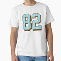 Jersey Number 82 Baby Blue with Brown Drop Shadow by jiromie