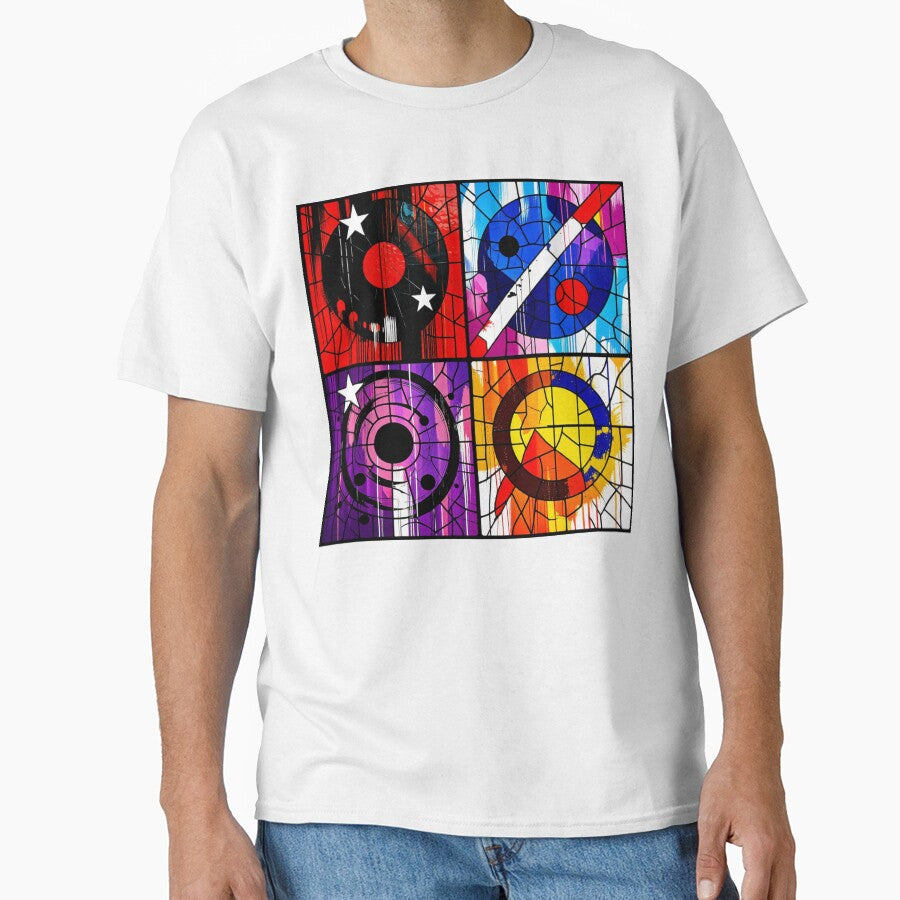 cosmic pop geometry stained glass colorful geometric abstract design by SmashingDeals