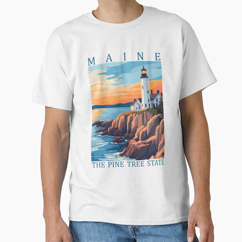 19 Maine Travel Poster by Lucy Goosy Art