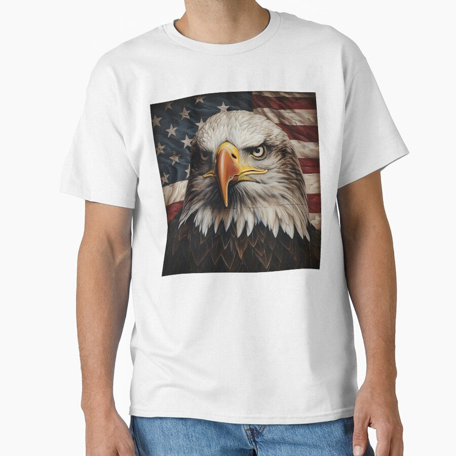 Stunning patriotic American flag bald eagle print by dcrc