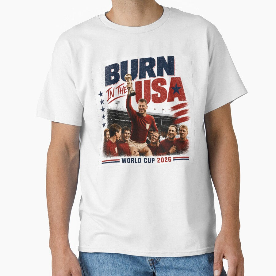 Burn In The USA - World Cup 2026 England - Dan Burn WHITE by babadadoo