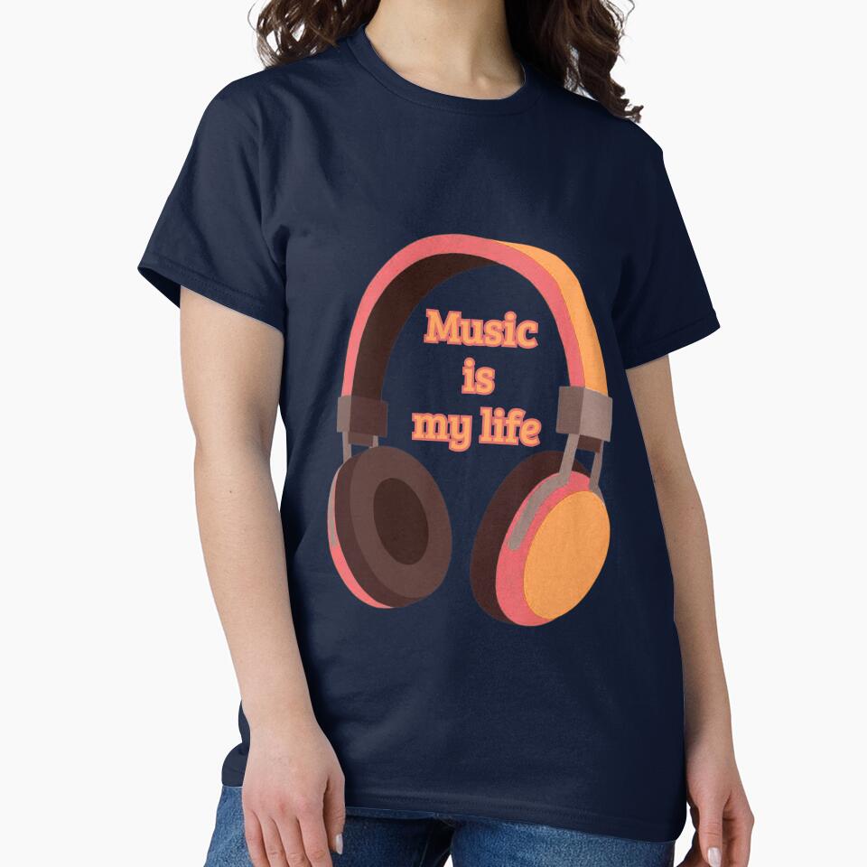 Music Is My Life Headphones – Sunset Festival Music Quote | EDM DJ Concert Lover Design by VariusDesigns