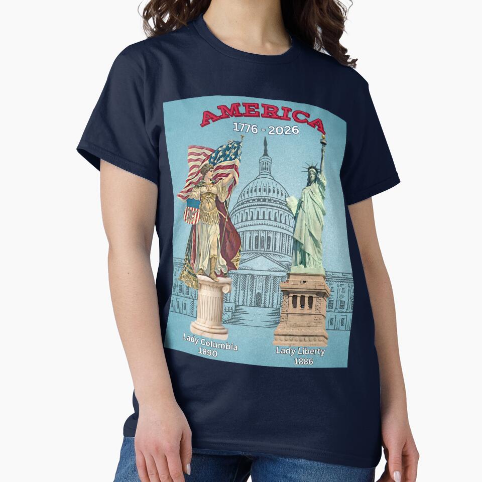 Vintage Patriotic Art Lady Columbia - Lady LIberty 1776 - 2026 by MugsAndDuds
