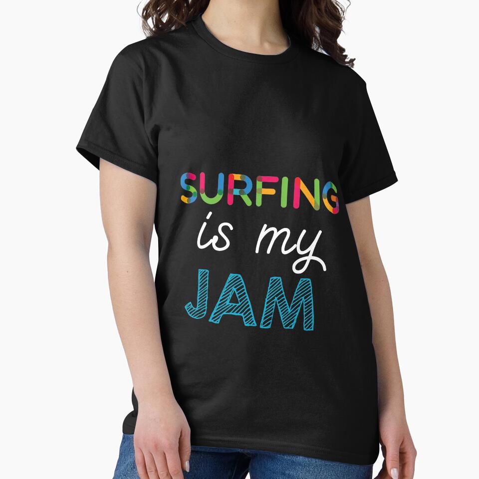 Surfing is my Jam. Funny Surfing Design by Custom365 Unisex , , , Long Sleeve Tee