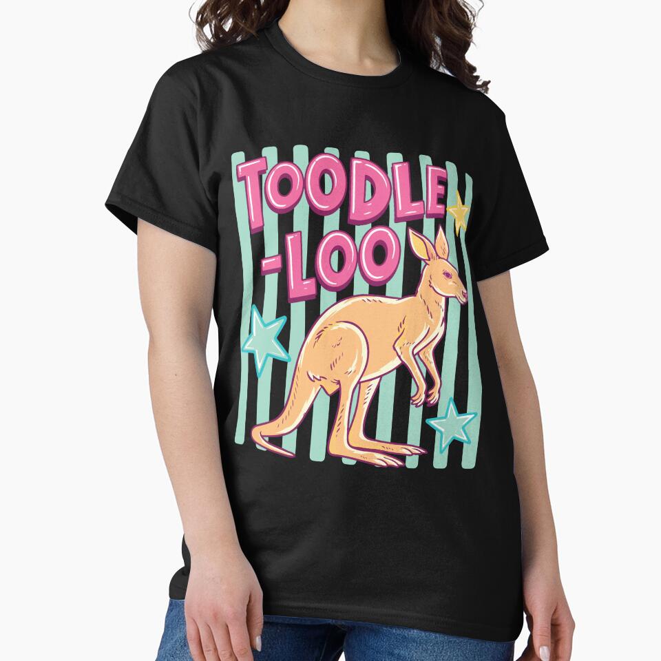 Toodle Loo Kangaroo Funny Retro Summer Animal Cute Vibes by kiralynstration