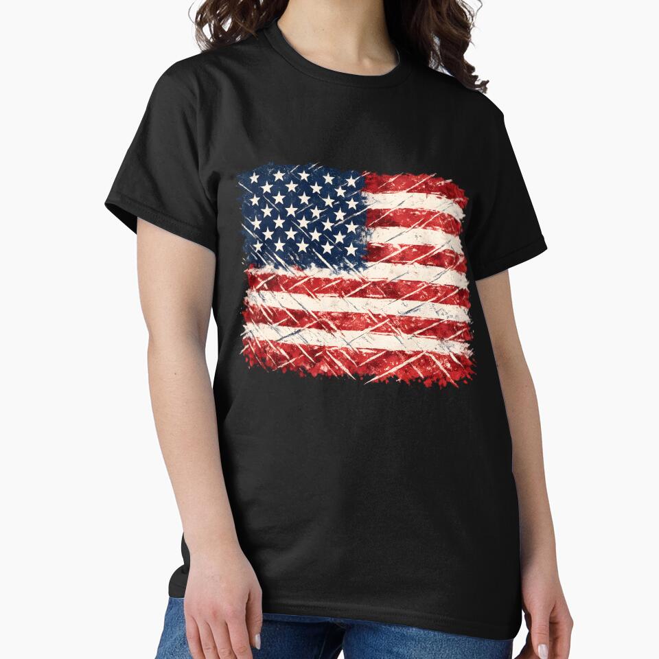 Distressed American Flag Vintage Patriotic USA by Byte-shirt
