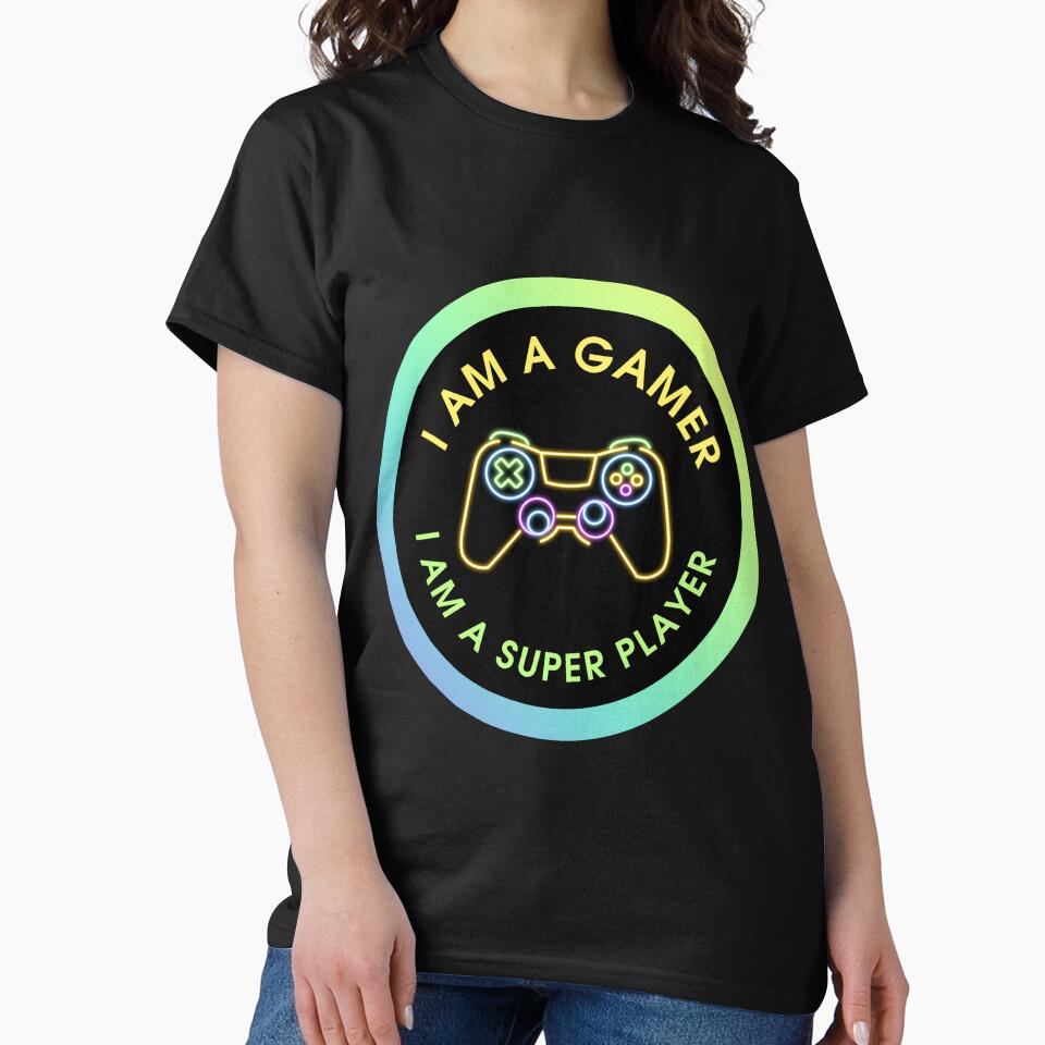 Black Neon Round Gamer by Artistic Designs ⭐⭐⭐⭐⭐ Unisex , , , Long Sleeve Tee
