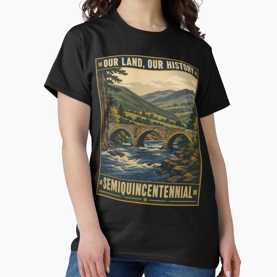American Semiquincentennial Our Land Vintage Retro Landscape by chattsuede