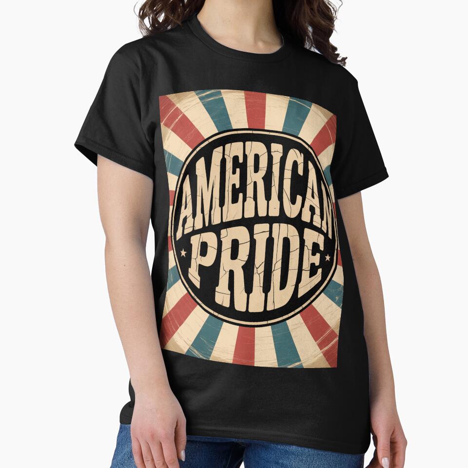American Pride Vintage 70s Patriotic Sunburst Badge by OldGloryForge