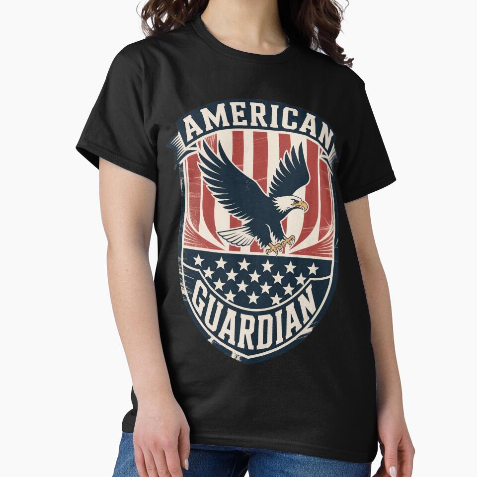 American Guardian Vintage Patriotic Eagle Shield Emblem by OldGloryForge