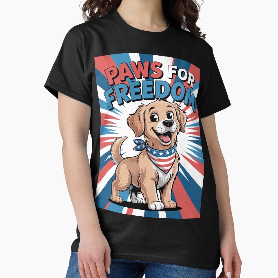 Cute Patriotic Dog With Bandana – “Paws for Freedom” by OldGloryForge