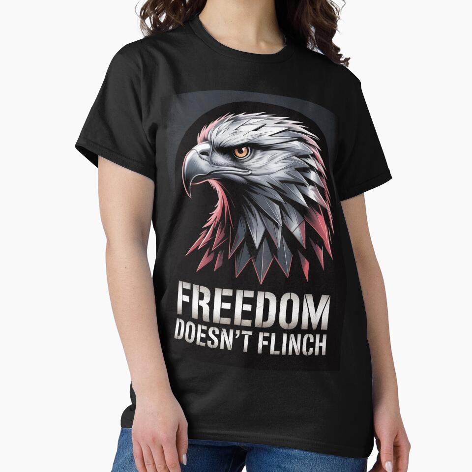 Freedom Doesn’t Flinch Tactical Eagle Patriotic by OldGloryForge