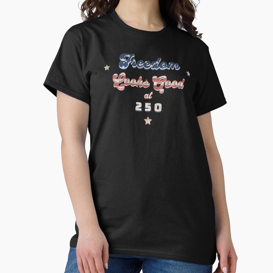 Freedom Looks Good at 250 Vintage American Flag Patriotic by Horizon Collective