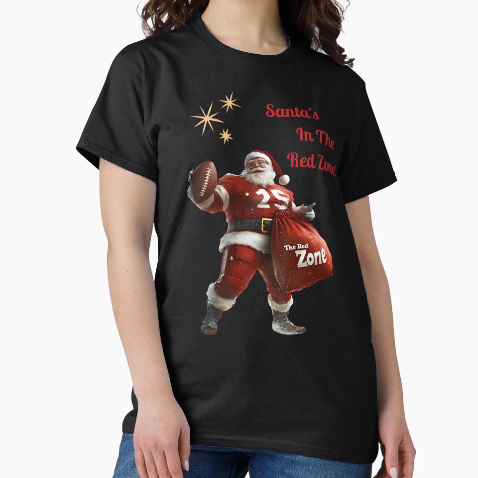 Santa's In The Red Zone Football Design by TheeCozyCorner