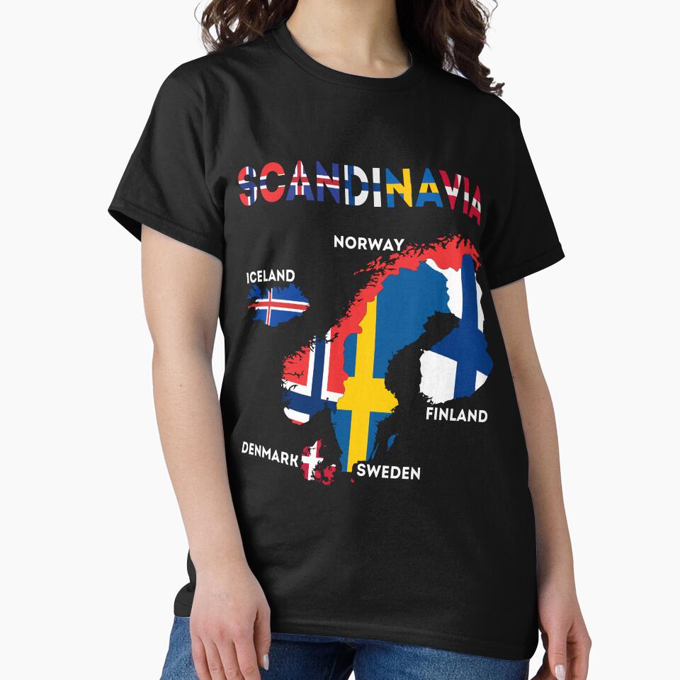 Scandinavia flag, Nordic countries maps, Northern Europe,  Scandinavia flag map, Nordic country's apparel by Flag Outfit