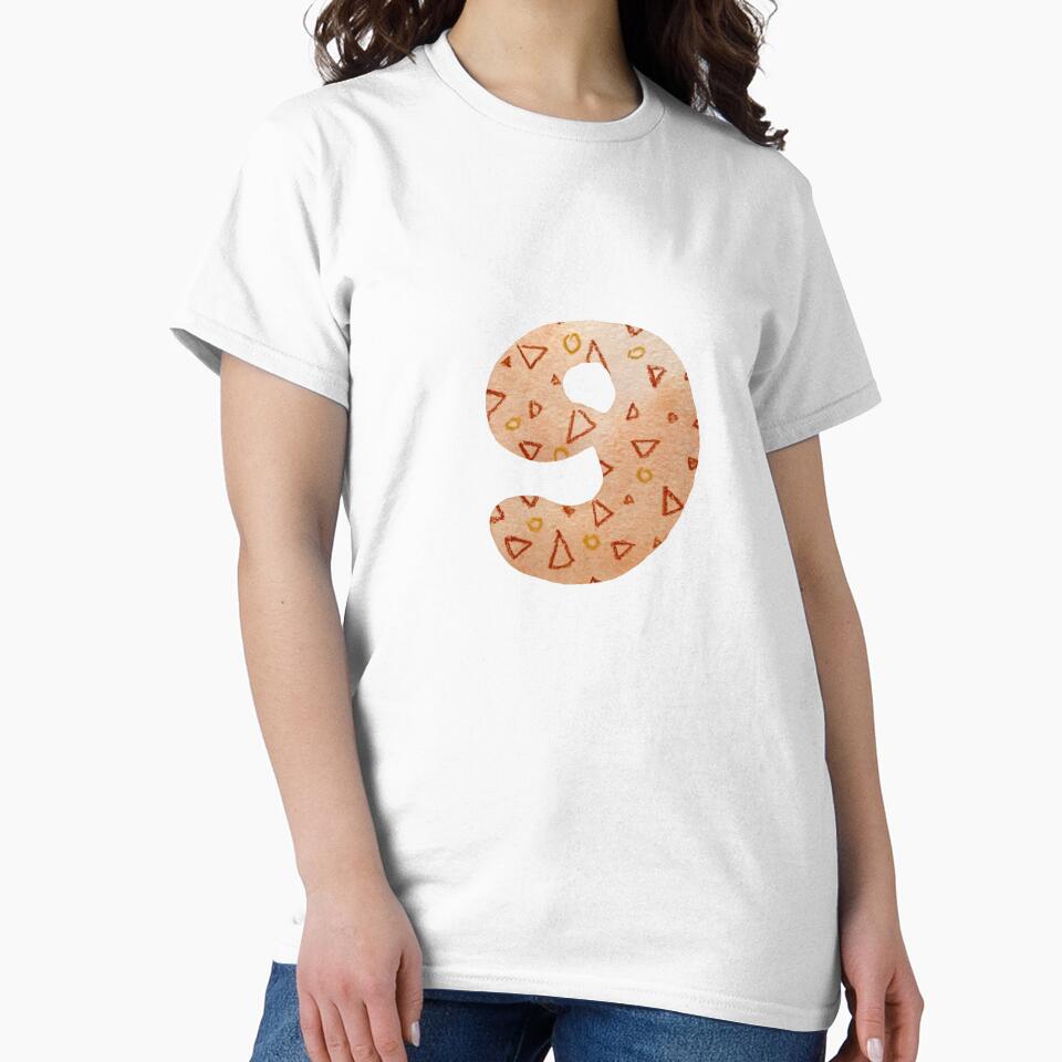 Number nine textured peach a watercolor sketch by Yana Mustafina | Boho Soulful Designs