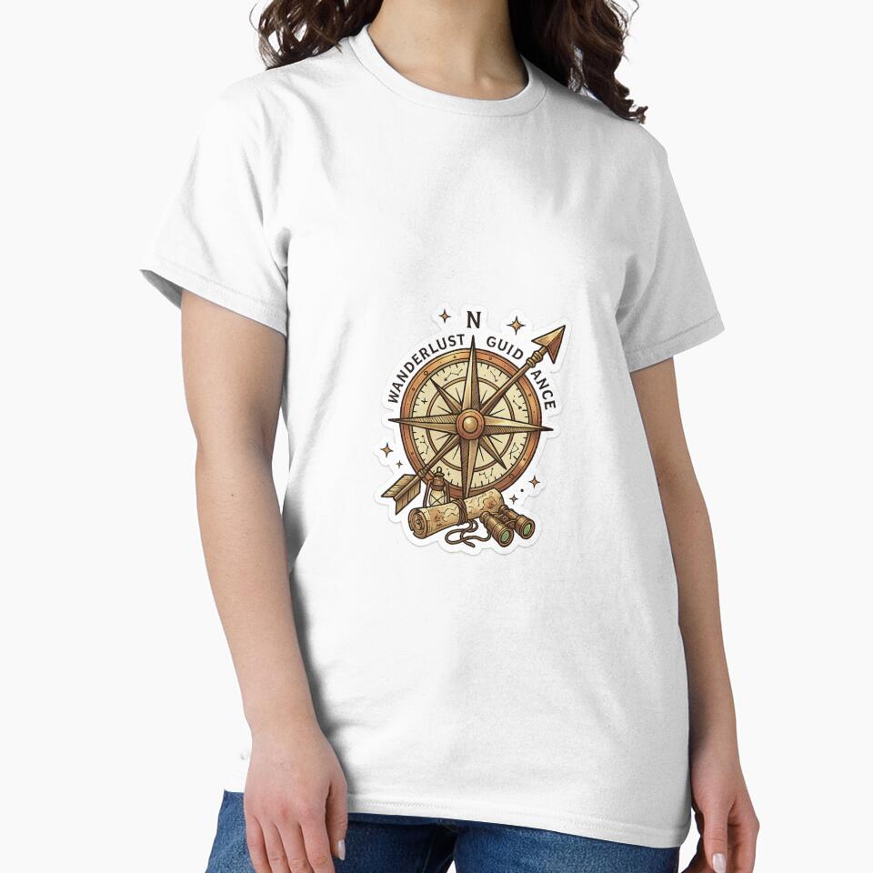 Wanderlust Guidance Vintage Compass Sticker PNG | Adventure Travel Design by arifali786