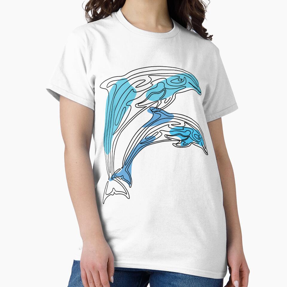 Dolphin Line Art by Soumita