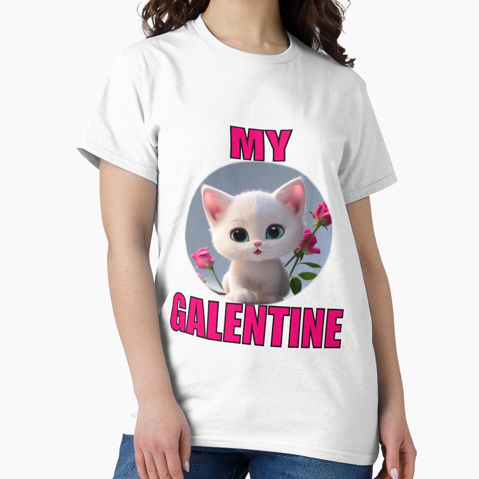 Roses and Soft Super Cute white kitten on Galentines day and Galentines party, gift idea for Galentines day by sailorsam1805