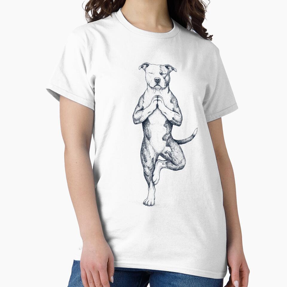 Vintage American Staffordshire Terrier Yoga Tree Pose Dog Mom Lover by TerryConnells