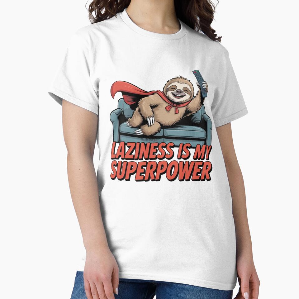 SLOTH - LAZINESS IS MY SUPERPOWER by 123ks Unisex , , , Long Sleeve Tee
